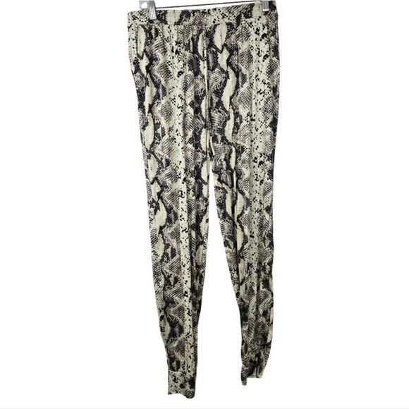 Anthropologie EE:Some Snake Print Drawstring Jogger Pants Pocket Jersey Knit - Picture 8 of 8